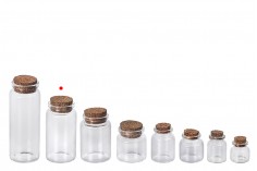 Малки стъклени шишета с коркова тапа 120 мл, с размер 47х90 (100-17)