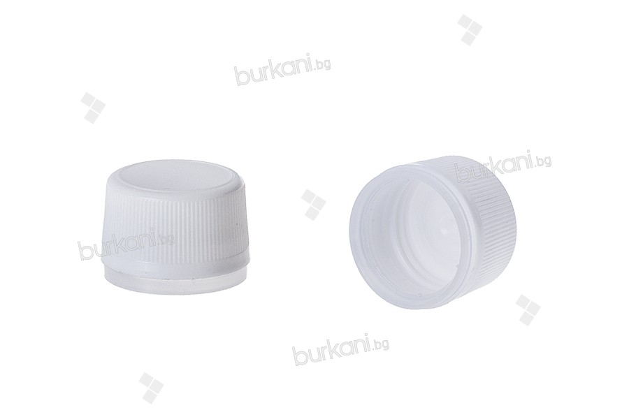 Бяла пластмасова капачка със защитен пръстен  PP24