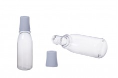 Пластмасова прозрачна бутилка 250 мл с капачка със защитен пръстен