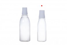 Пластмасова прозрачна бутилка 250 мл с капачка със защитен пръстен