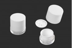 Spatulalı plastik beyaz kozmetik kavanoz 50 ml