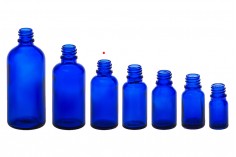Стъклена синя бутилка 30 ml за етерични масла, с гърловина  PP18