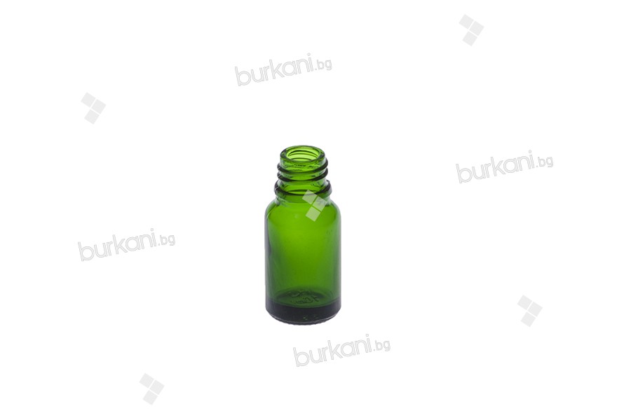 Стъклени зелено шише 10 мл за етерични масла с гърловина  PP18