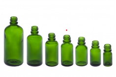 Стъклена зелена бутилка за етерични масла 20 мл с гърловина PP18