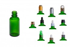 Стъклена зелена бутилка 30 мл за етерични масла с гърловина PP18