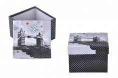 Квадрартни кутии за подарък- 2 модела Париж  (Айфеловата кула) или Лондон -  комплект S-M-L 