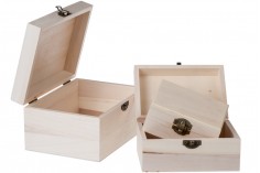Дървени кутии в комплект от 3 бр. с размери  S-M-L