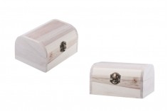 Дървена кутия за съхранение с клип - комплект от 3 части (S-M-L)