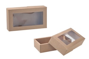 Хартиена крафт кутия с прозорец 240x130x60 mm - 12 бр.-изображение_продукт