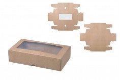 Хартиена крафт кутия с прозорец 240x130x60 mm - 12 бр.