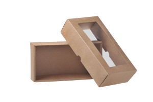 Хартиена крафт кутия с прозорец 240x130x60 mm - 12 бр.-изображение_група