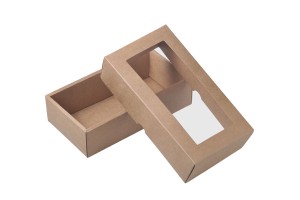 Хартиена крафт кутия с прозорец 240x130x60 mm - 12 бр.-изображение_група