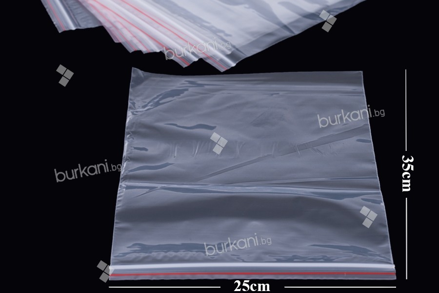 Прозрачен плик с цип с размери  25x35 cm - 100 бр./ пакет 