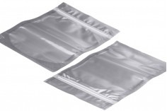 Алуминиева прозрачна торбичка DOYPACK с цип  "zip", с размери  160x40x240 - 100 броя 
