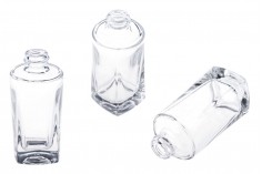 Стъклена бутилка 30 мл с помпа ( червена или черна) за крем и прозрачна пластмасова капачка 
