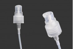 Пластмасова прозрачна помпа за крем PP20 с прозрачна капачка 