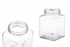 Квадратен стъклен буркан 580 ml (T.O 70)