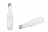 Пластмасова прозрачна бутилка 150 мл с алуминиева сребриста капачка с уплътнител 