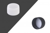 Пластмасова капачка  PP 24 бяла или черна с вътрешен уплътнител