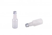 Пластмасова прозрачна бутилка 70 ml със сребриста алуминиева капачка с вътрешен уплътнител 