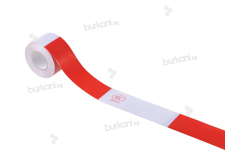 Etiket PVC bant renkleri beyaz ve kırmızı 50 mm-tek parça (rulo) 10 metre uzunluk