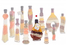 Стъклена бутилка с различни плодове за декорация на кухнята - 130 мл