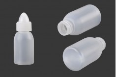 Plastik şişe konik akışına ve 25 ml kapak