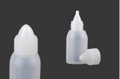 Plastik şişe konik akışına ve 25 ml kapak