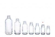 Стъклена прозрачна бутилка за етерични масла 10 мл с гърловина  PP18