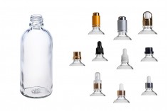 Стъклена прозрачна бутилка 100 мл за етерични масла, с гърловина PP18