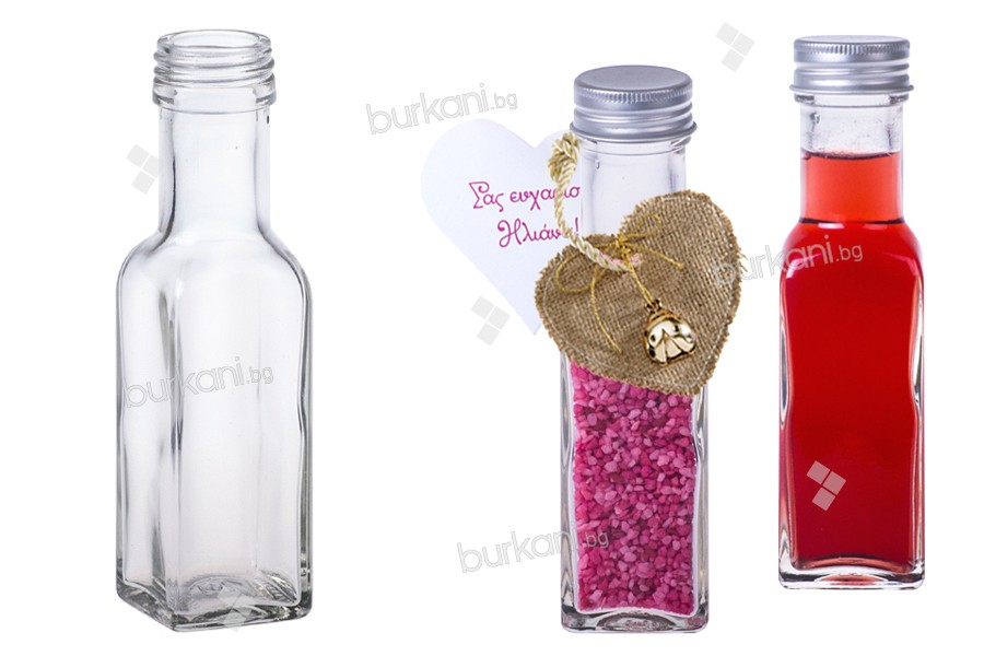 Стъклена бутилка за сватбени бонбониери 100 ml (PP 31.5) *