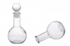 Стъклена сферична бутилка със стъклена тапа 100 мл 