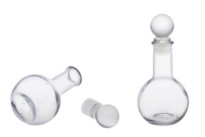 Стъклена сферична бутилка със стъклена тапа 100 мл-изображение_група