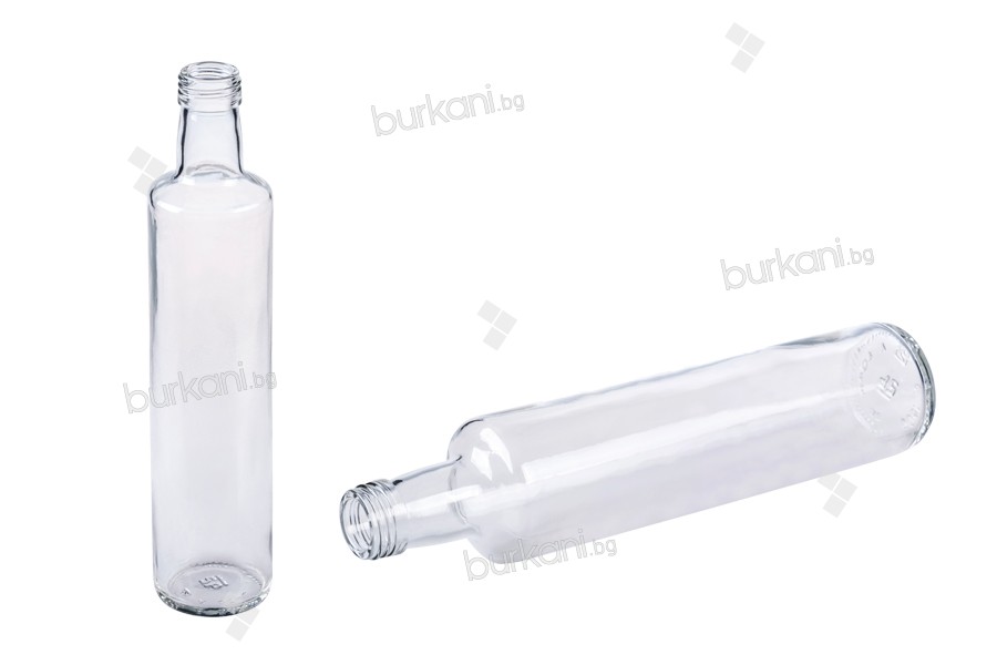 Стъклена прозрачна бутилка за зехтин или оцет 500 мл Дорика  (PP 31.5)