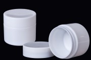 Пластмасов буркан за крем 50 мл бял с двойно дъно, в опаковка от 12 бр. 