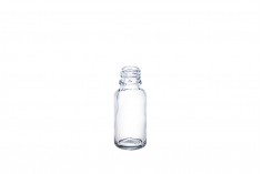 Стъклена прозрачна бутилка 20 мл  за етерични масла с гърловина  PP18