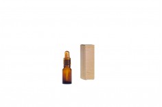 Стъклена кафява бутилка 10 мл за етерични масла, с гърло  PP18