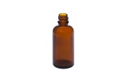 Стъклена кафява бутилка 50 мл за етерични масла  с гърловина PP18 