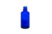 Стъклена синя бутилка за етерични масла 50 мл с гърловина  PP18