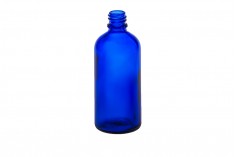 Стъклена синя бутилка 100 мл за етерични масла с гърловина  PP18