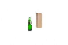 Зелена бутилка за етерични масла 5 мл, с гърловина  PP18