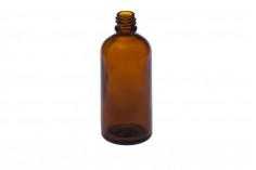 Стъклена кафява бутилка за етерични масла 100 мл, с гърло PP18