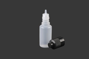 Пластмасова млечна бутилка 15 ml с черна пластмасова капачка CRC и пластмасов капкомер за електронна цигара - 50 бр.-изображение_размери