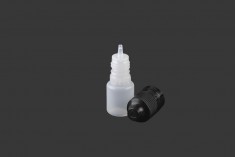 Пластмасова млечна бутилка  5 ml с черна пластмасова капачка  CRC и пластмасов дозатор за електронна цигара - 50 бр. 
