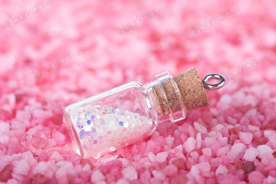 Малки шишенца с коркова тапа - висулка, размери 31,2x10,5 mm-изображение_група