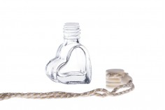 Бутилка за парфюм за колата 4 мл   във формата на сърце с дървена капачка, 25 броя в опаковка