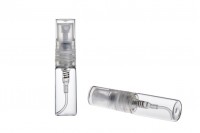 Glass perfume bottle with sprayer and plastic lid 3 ml 