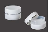 Пластмасови буркан за крем 100 мл бяло МАТ, с капачка и с уплътнител