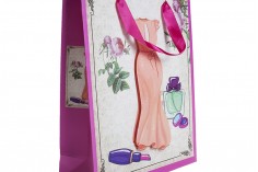 Хартиени 3-D подаръчни торбички "Оранжева рокля ", размер  "M", 26x10x32cm