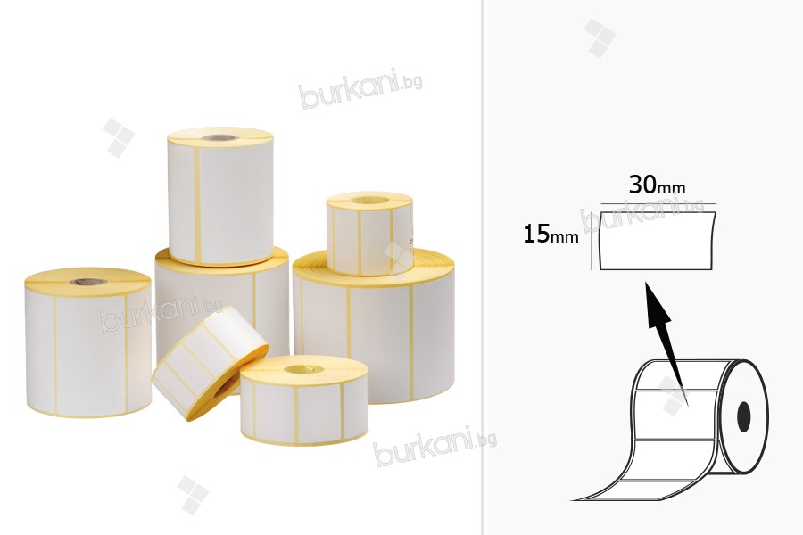 Isı aktarım etiketi (MAT), kağıt, yapışkan 30x15 mm Rulo - 1.000 adet